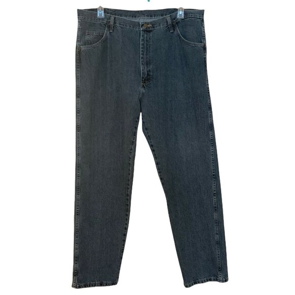 Wrangler Denim Blue Jeans Men's 40x32 Wide Leg Work Play - Picture 1 of 5